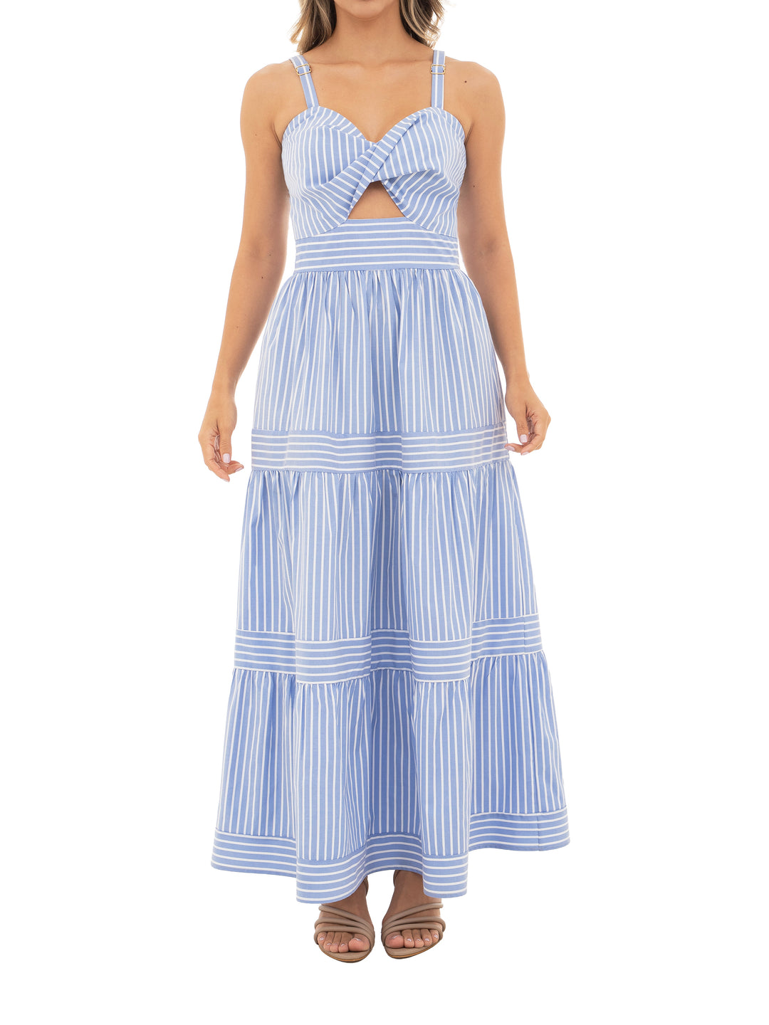 vestido femenino en algodón poliéster con cierre en espalda