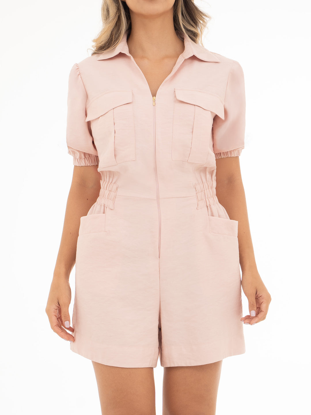 enterizo para mujer fresco y versatil con cuello y zipper