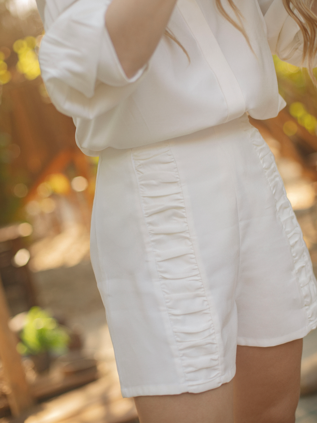 shorts para mujer de talle alto en rayón viscosa