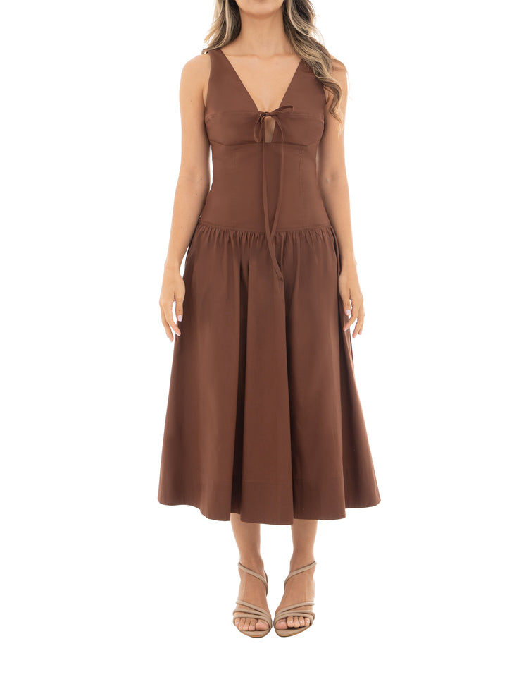 Vestido para noche en algodón stretch con ajuste favorecedor