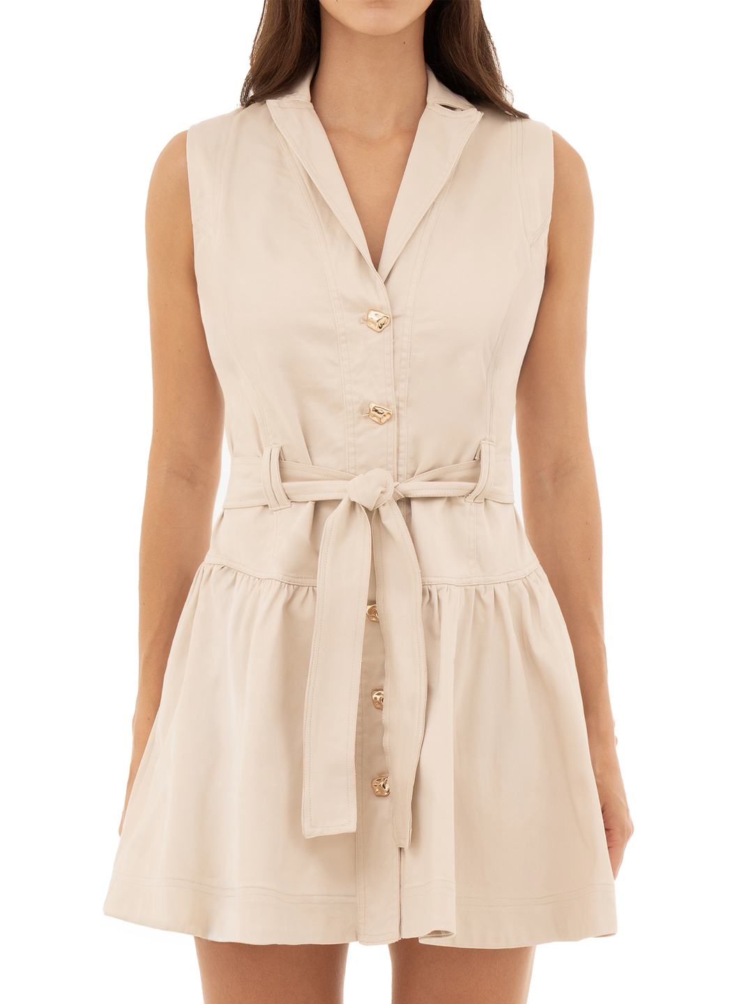 Vestidos para eventos con cuello solapa y silueta femenina