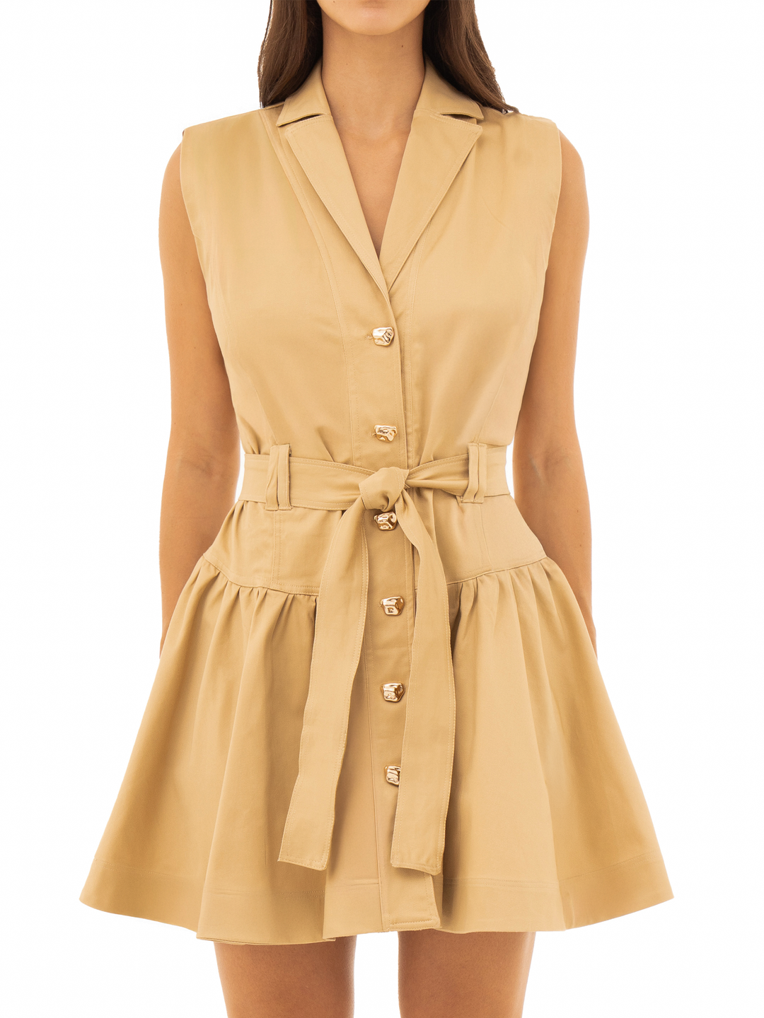 Vestido corto para mujer con pechera asimétrica y diseño sofisticado