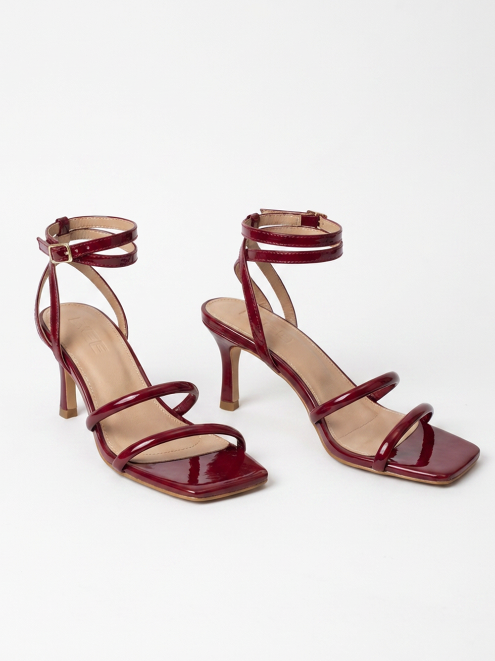sandalias para dama color café oscuro con punta cuadrada